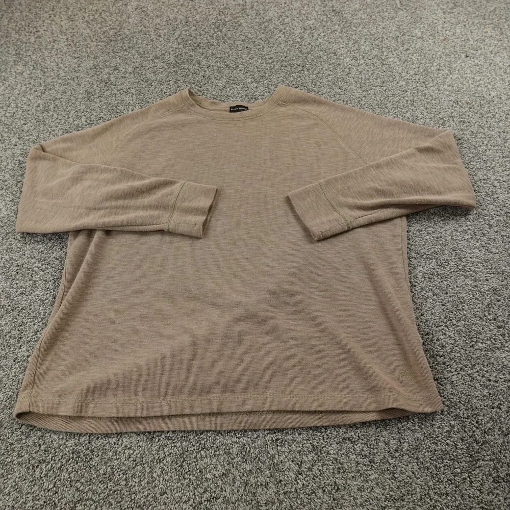 Banana Republic Sweater Mens 2XL‎ Beige Brown Tan Thermal Knit Crewneck Pullover